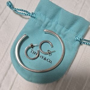 Tiffany & Co. Silver Narrow Cuff And Matching Earrings Set